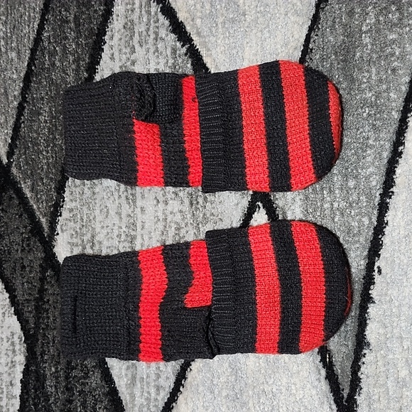 ADIDAS 2014 NEBRASKA HUSKERS CONVERTIBLE STRIPED KNIT MITTENS GLOVES - Picture 2 of 9